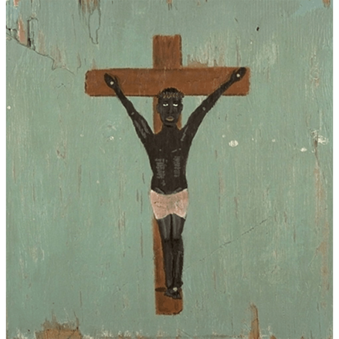 Black-Jesus-Acrylic on wood 11-x-10-Jonathan-Parker