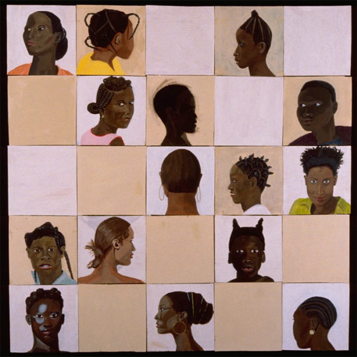 Hairdos-Acrylic on wood 60-x-60-Jonathan-Parker